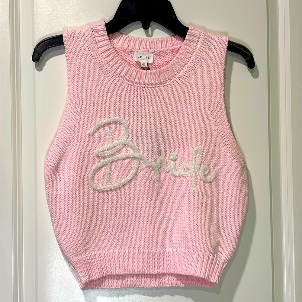 Le Lis Bride Pink Knit Tank Top Sweater Vest NWT Size Small